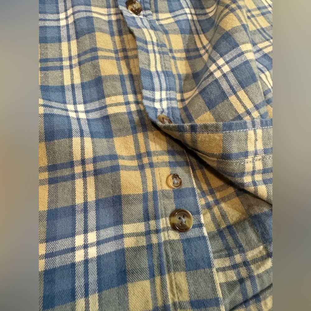 Venado Men’s Flannel Blue Plaid Button Down Shirt Long Sleeve 100% Cotton Large - Picture 15 of 15